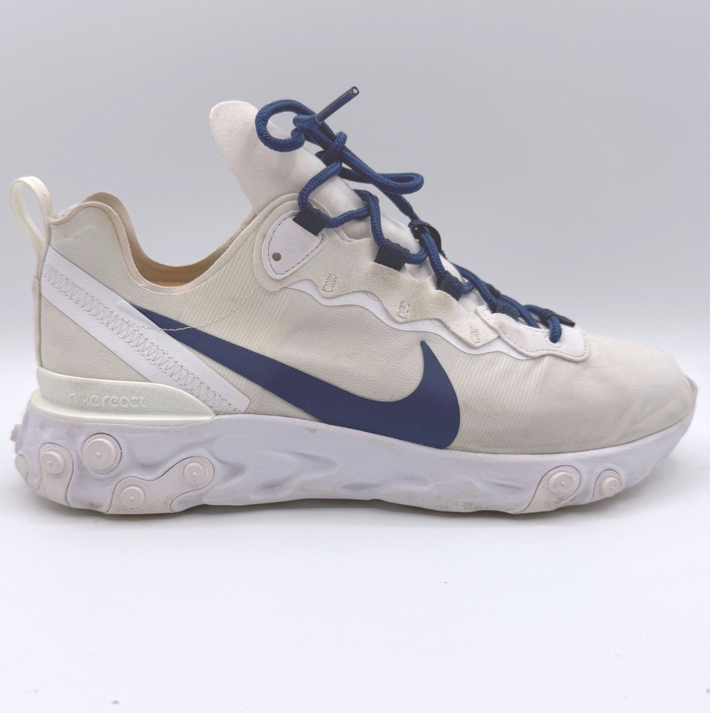 Nike React By You Custom Element 55 CJ1496-991 Running Ivory Royal Blue Men's‎ 8